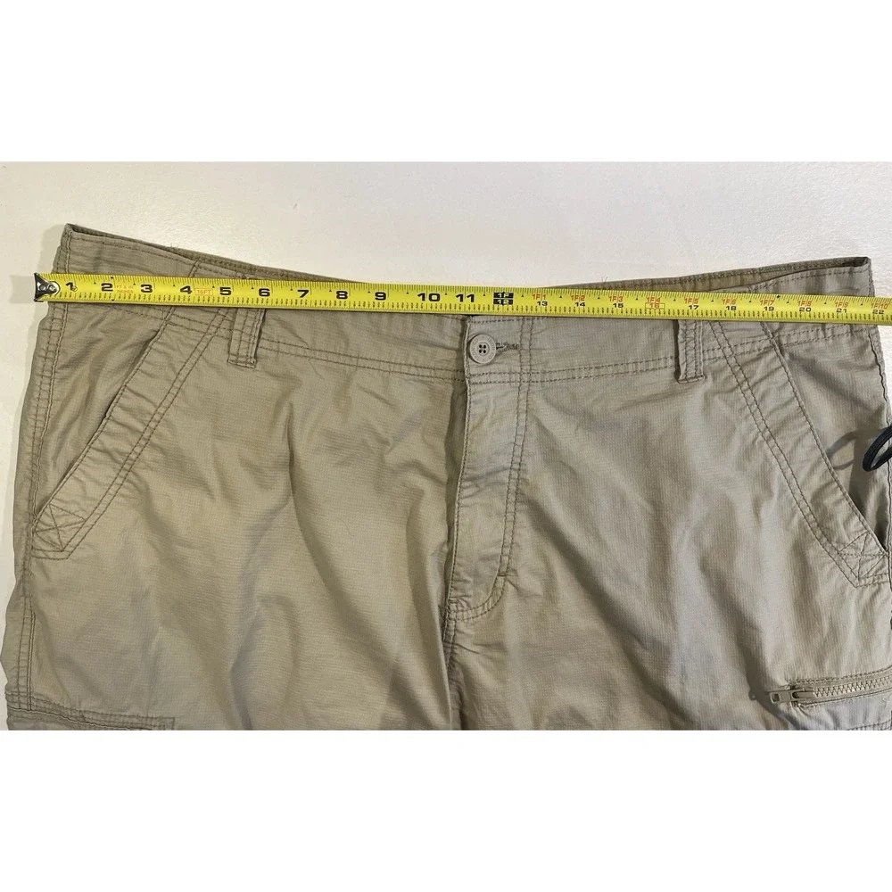 Iron Co Cargo Shorts Mens 40 Khaki Ripstop Stretch Utility Hiking Outdoor 40